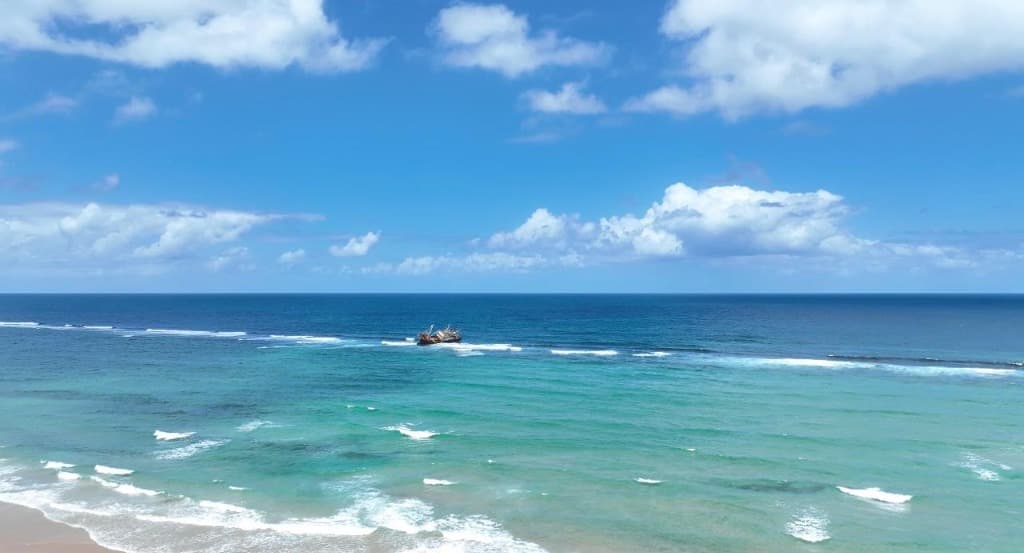 Reef-protected bay with turquoise waters